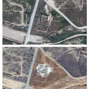 Isis razes to ground the oldest Christian monastery in Iraq, satellite images show