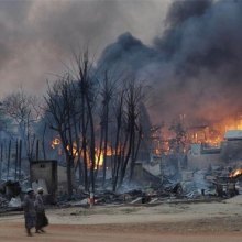  Myanmar - Myanmar: Video and satellite evidence shows new fires still torching Rohingya villages